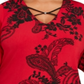 JM Collection Women's Plus Printed Bell Sleeve To Red-Black  Size -0X