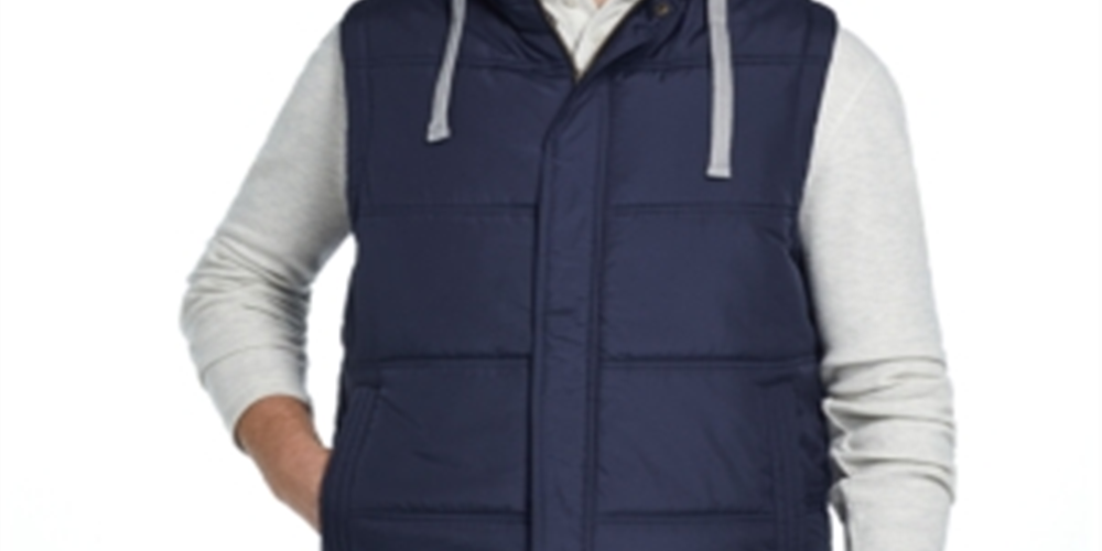 Weatherproof Vintage Men's Hooded Puffer Vest Blue Size XXXL