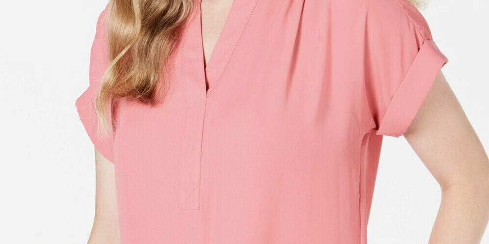 Charter Club Women's Blouse Cloud Dolman Sleeve Split Neck Top White Size M