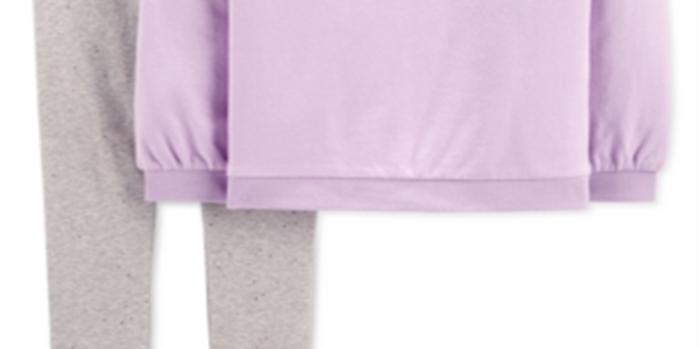 Carter's Little & Big Girl's 2 Pc Glitter Unicorn Top & Leggings Set Purple Size 6X