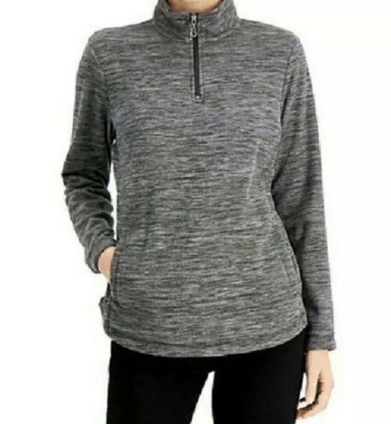 Karen Scott Women's Sweater Medium Fleece Pullover Gray Size Medium