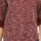 Charter Club Women's 3/4 Sleeve Bow Trim Top Wine Size X-Small