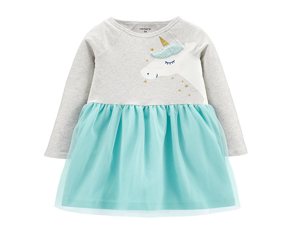 Carter's Toddler Girl's Unicorn Tutu Dress Blue Size 4T