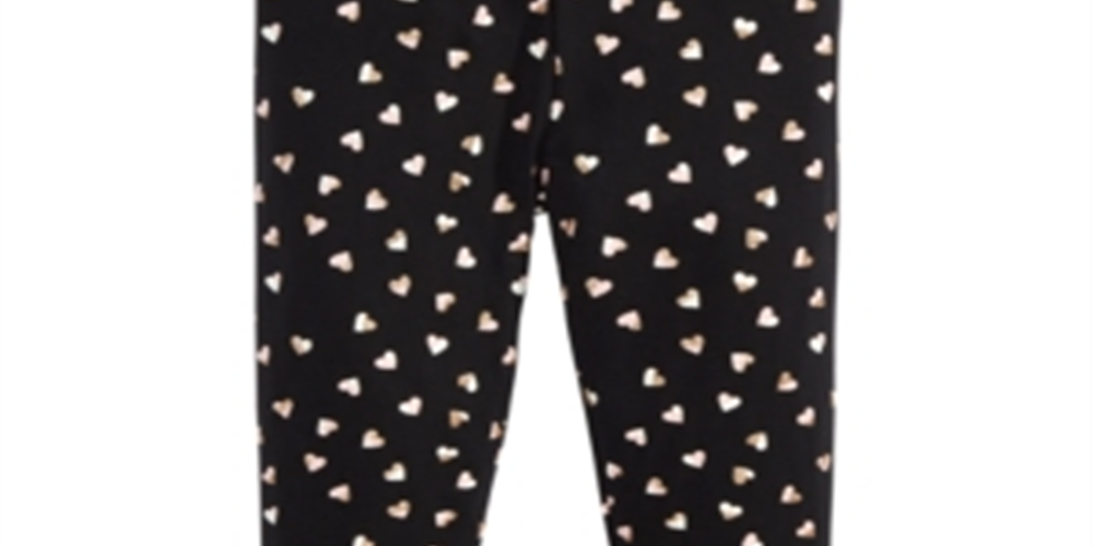 Epic Threads Little Girl's Heart Print Leggings Black Size 6X