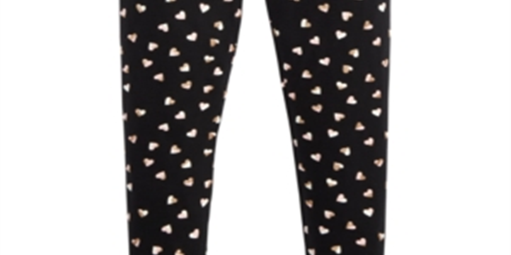 Epic Threads Little Girl's Heart Print Leggings Black Size 6X