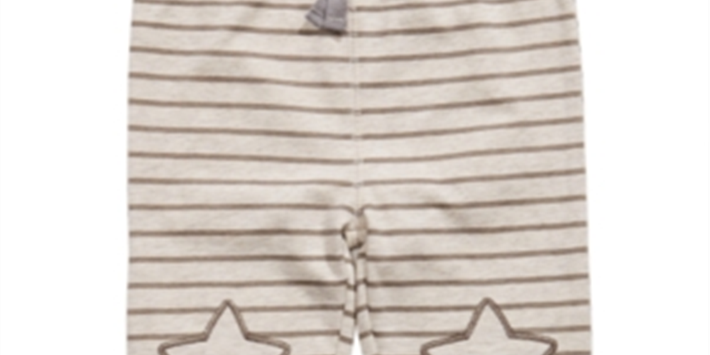First Impressions Baby Boy's Striped Star Patch Jogger Pants Brown Size 12MOS