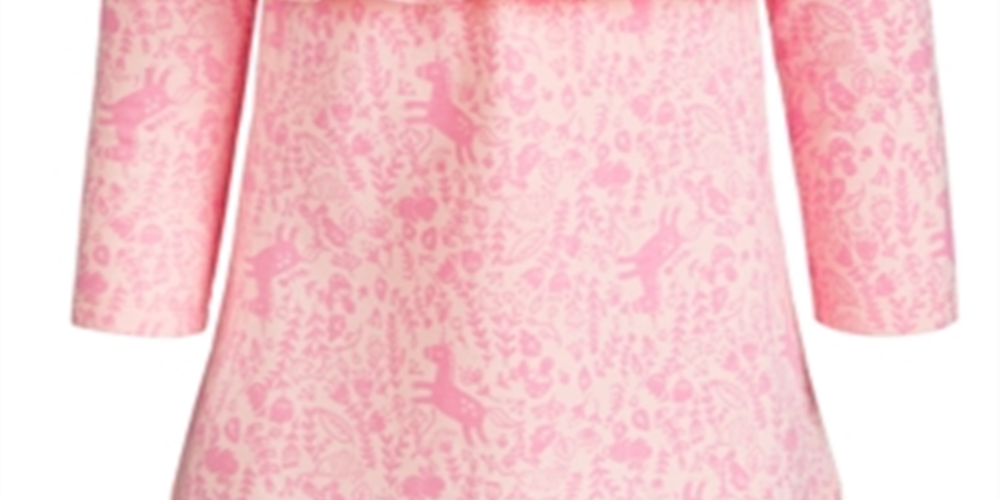 First Impressions Baby Girl's Enchanted Print Ruffle Dress Pink LilY Size 0-3MOS