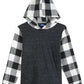 Univibe Big Boy's Lewiston Colorblocked Mix-Media Hooded Shirt Gray Size Large