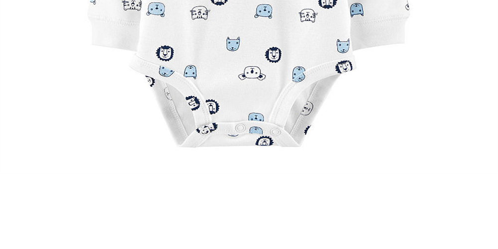 Carter's Baby Boy's Character Print Cotton Henley Bodysuit White Size 9MOS