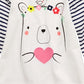 First Impressions Toddler Girl's Cotton Striped Bear T-Shirt White Size 4T