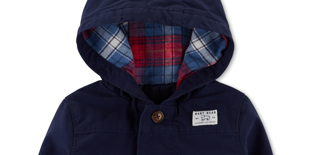 Carter's Baby Boy's Button Front Hooded Jacket Blue Size 6MOS