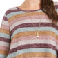 Style & Co Women's Striped Layered Look Sweater Blue Size X-Large