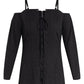 City Chic Women's Pretty Picnic Off the Shoulder Top Black Size 14W