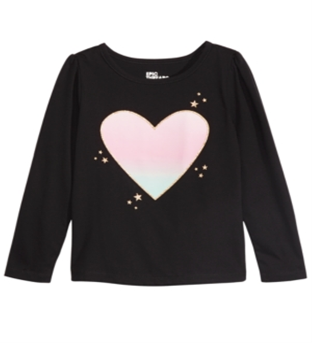 Epic Threads Toddler Girl's Ombre Heart T-Shirt Black Size 3T