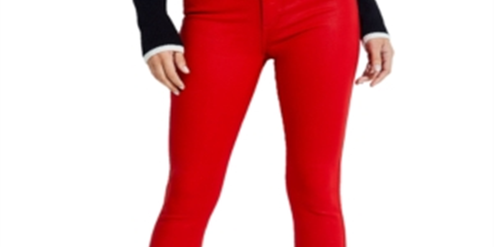 GUESS Women's Coated Skinny Jeans Red Size 25
