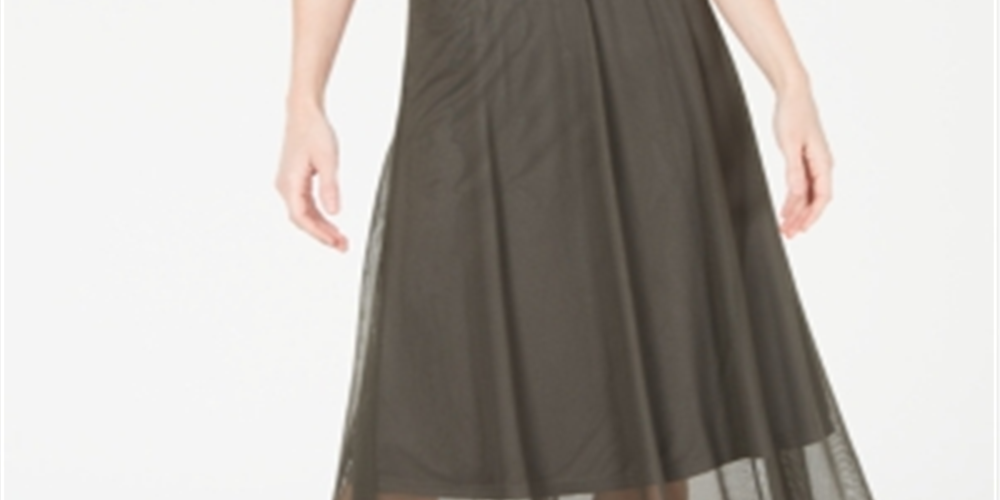 Alfani Women's Pull-on a-Line MIDI Skirt Green Size X-Large