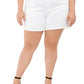 Celebrity Pink Women's Plus High Rise Denim Cutoff Shorts White Size 18W