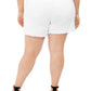Celebrity Pink Women's Plus High Rise Denim Cutoff Shorts White Size 18W