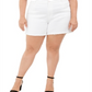 Celebrity Pink Women's Plus High Rise Denim Cutoff Shorts White Size 18W