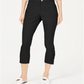 INC International Concepts Women's Ruched Hem Cropped Pants Black Size 8 Petite