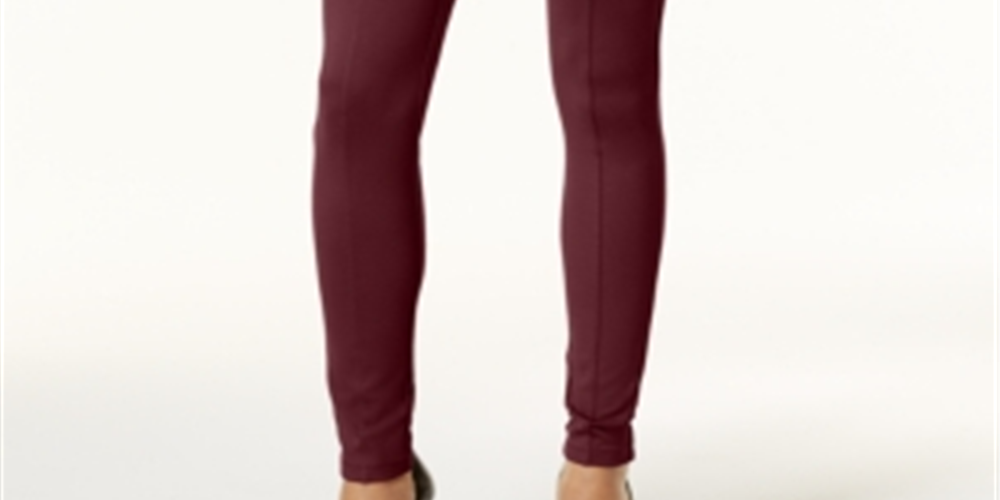 Style & Co Women's Seam Front Ponte Knit Leggings Purple Size Petite L