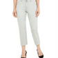 INC International Concepts Women's Frayed Hem Straight Leg Ankle Jeans Green Size 2