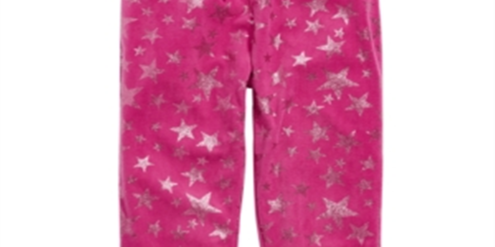 Max & Olivia Little & Big Girl's Star Print Velour Pajama Pants Pink Size Small