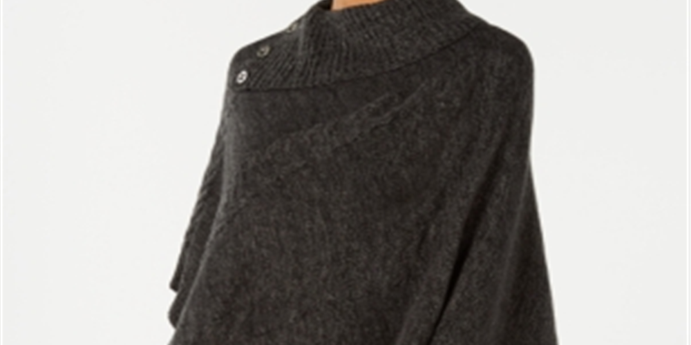 Karen Scott Women's Envelope Poncho Black Size Small