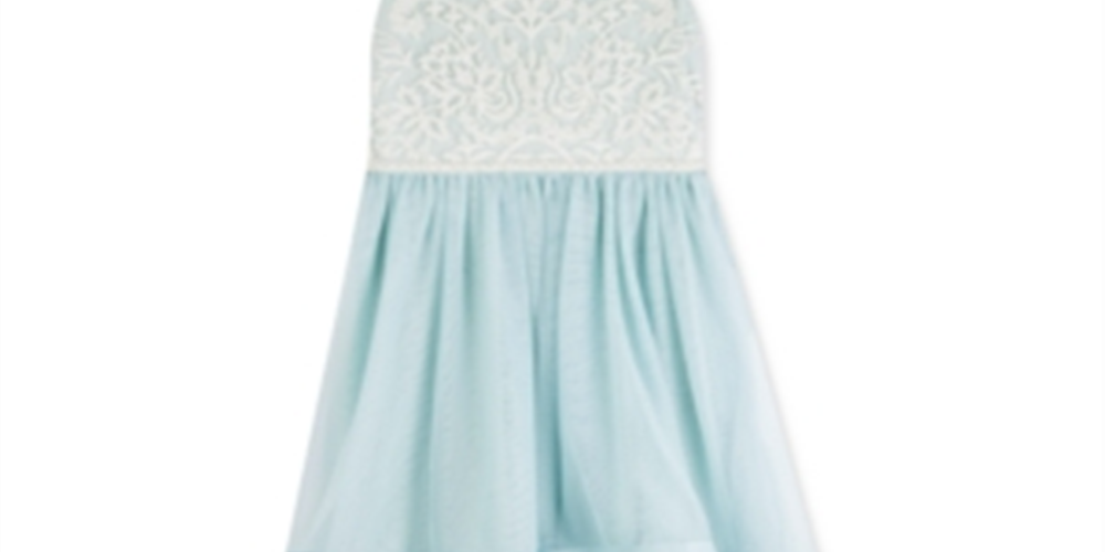 Speechless Big Girl's Plus Embroidered High Low Dress Blue Size 16
