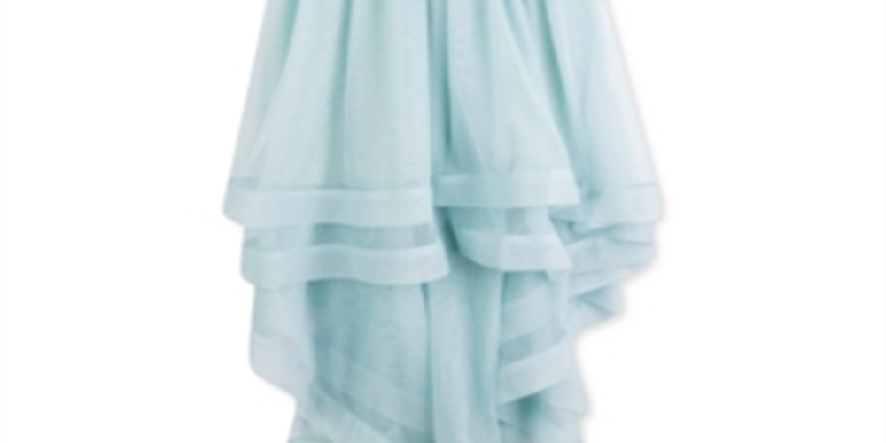 Speechless Big Girl's Plus Embroidered High Low Dress Blue Size 16