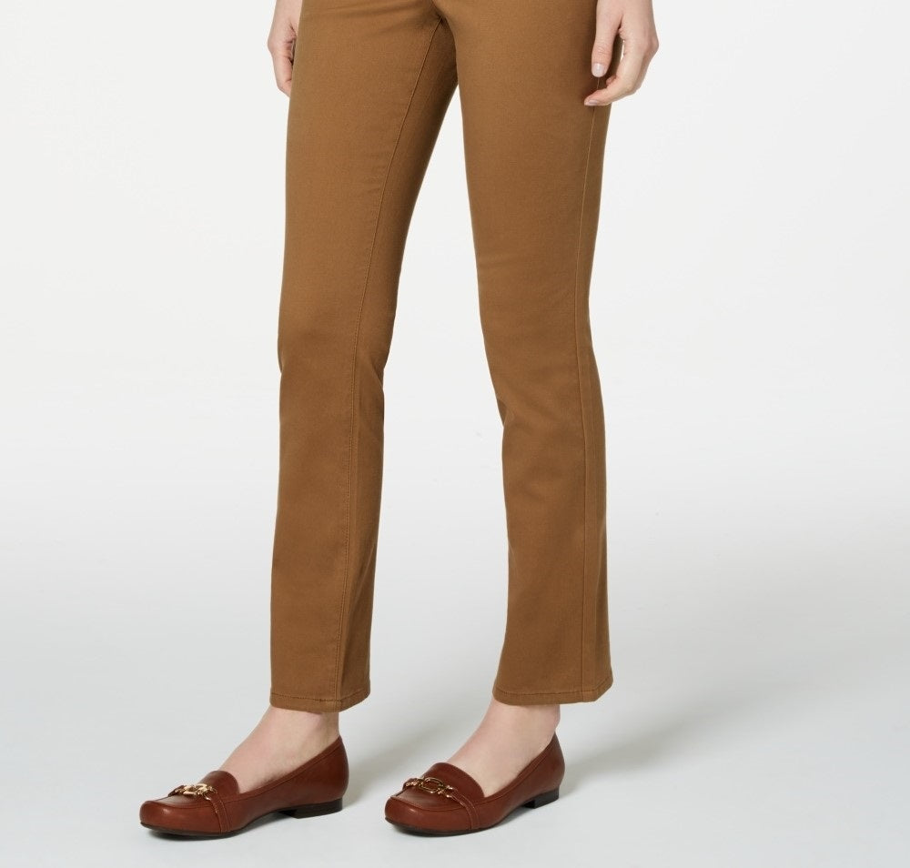 Charter Club Women's Petite Lexington Straight-Leg Jeans Brown Size 4 P