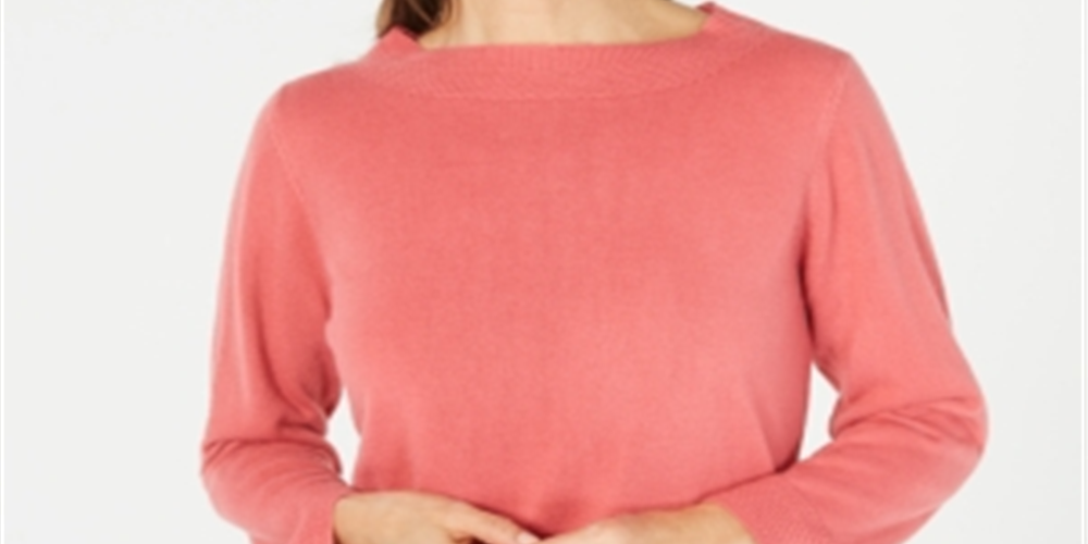 Karen Scott Women's Boatneck Sweater Pink Orchid  Size Petite XL
