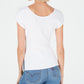Bar III Women's Tie Waist Cap Sleeve Sweater White Size M