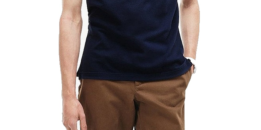Lacoste Men's Collar Short Sleeves Polo Shirt Blue Size 9
