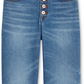 INC International Concepts Women's  Ripped Straight-Leg Jeans Blue Size 12