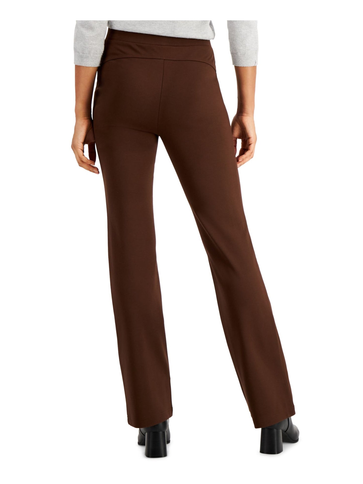 Style & Co Women's Comfort Waist Bootcut Pants Brown Size Petite M