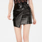 J.O.A. Women's Wrap-Front Mini Skirt Black Size Large
