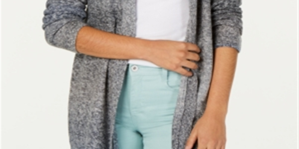Style & Co Women's Ombre Open Front Cardigan Black Size L