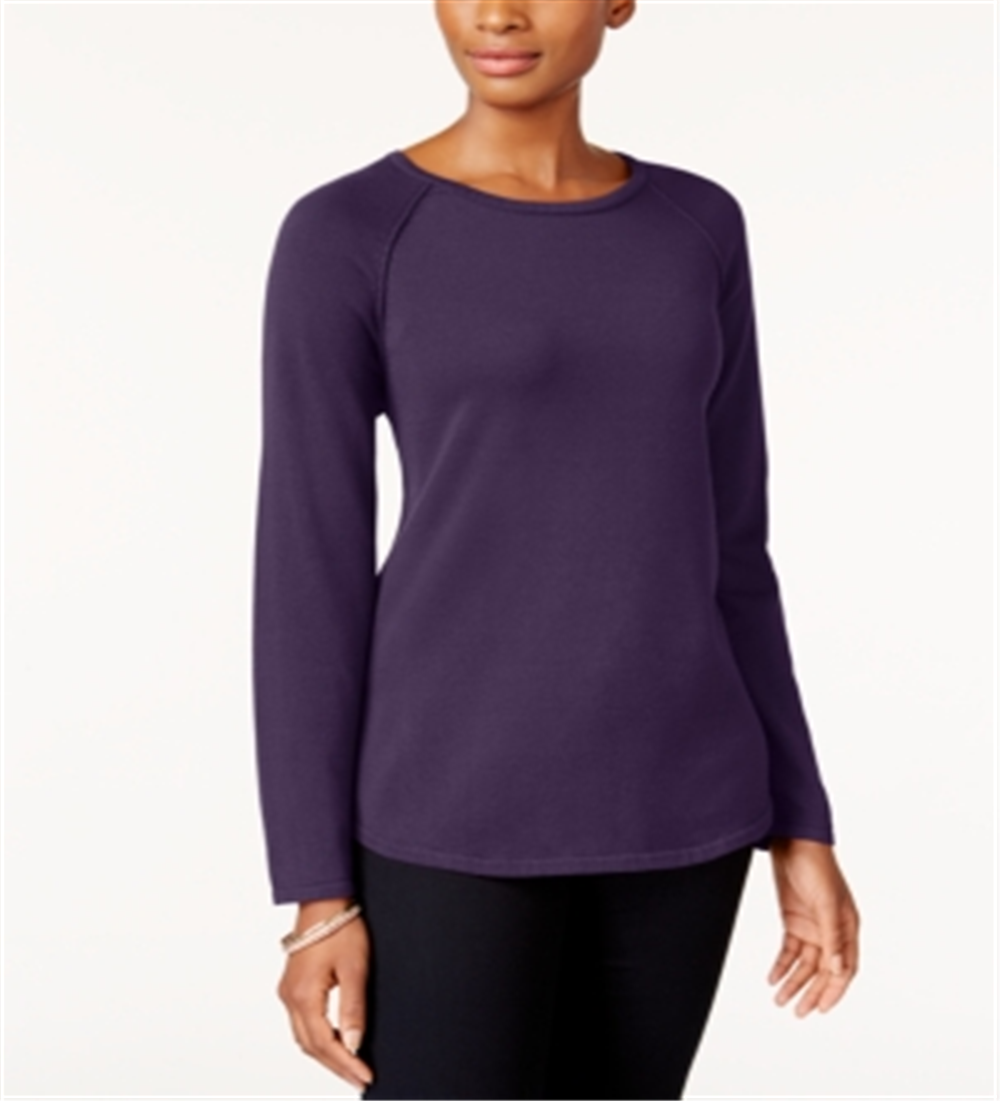 Karen Scott Women's Cotton Sweater Purple Size -Petite XL