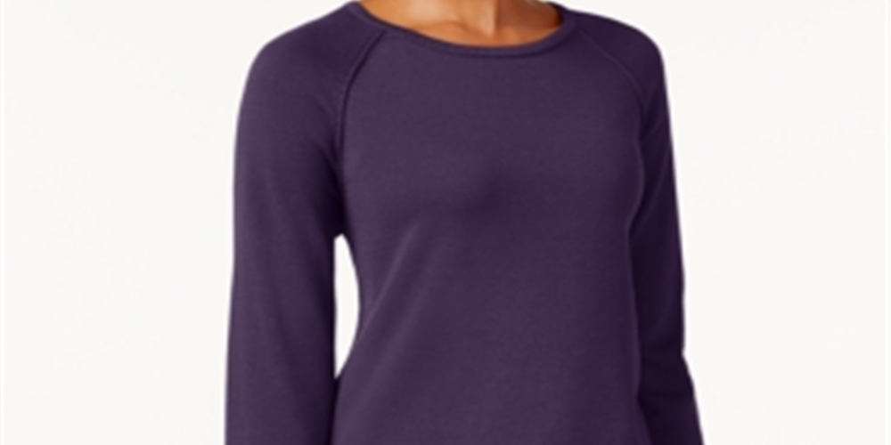 Karen Scott Women's Cotton Sweater Purple Size -Petite XL