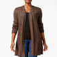 Karen Scott Women's Marled Knit Duster Cardigan Brown Size Petite S/M