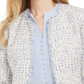 Calvin Klein Women's Open Front Tweed Jacket White Combo Size 2