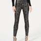 INC International Concepts Women's Plus Foiled Metallic Skinny Pants Black Size 18