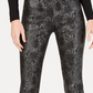 INC International Concepts Women's Plus Foiled Metallic Skinny Pants Black Size 18