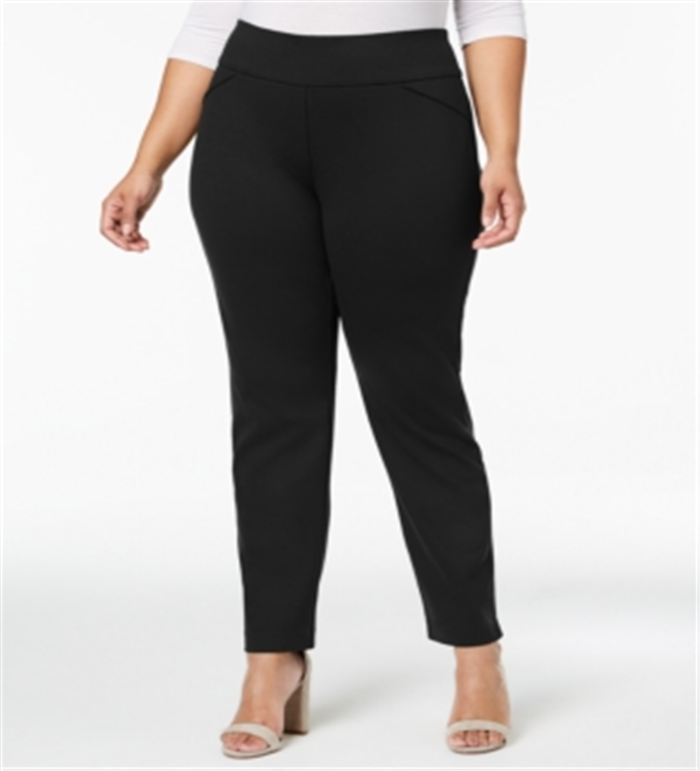 Charter Club Women's Plus Ponte Knit Pants Black Size 14W