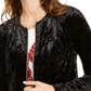 INC International Concepts Women's Crushed Velvet Peplum Black Size Petite Small