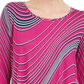 JM Collection Women's Swirl Print 3/4 Sleeve T Shirt Pink Size XX-Large