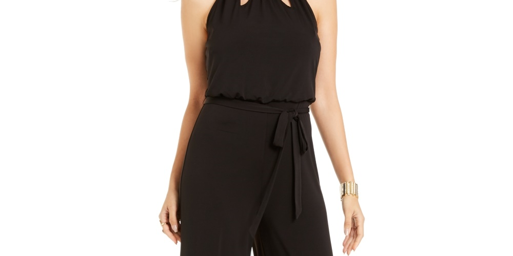 Thalia Sodi Women's Chain Neck Jumpsuit Black Size Medium