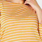 Charter Club Women's Plus Size Striped Boat Neck Top  Yellow Size 2X