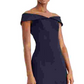 Calvin Klein Women's Off The Shoulder Gown Blue Size 4